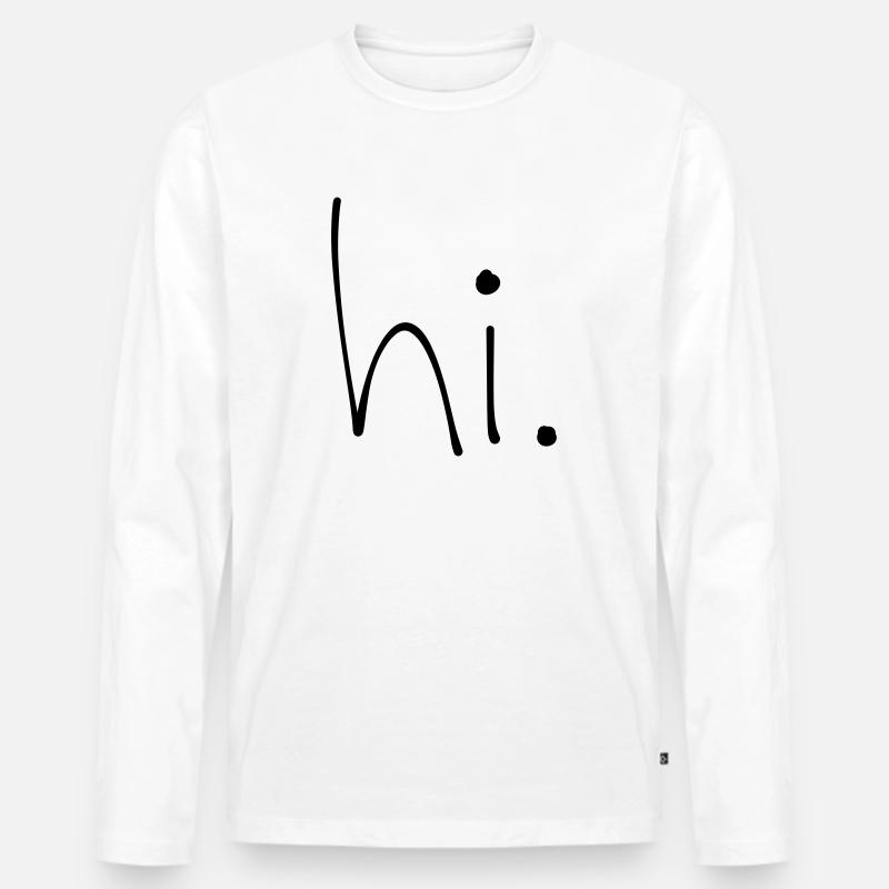hi - Männer Premium Bio Langarmshirt - Weiß