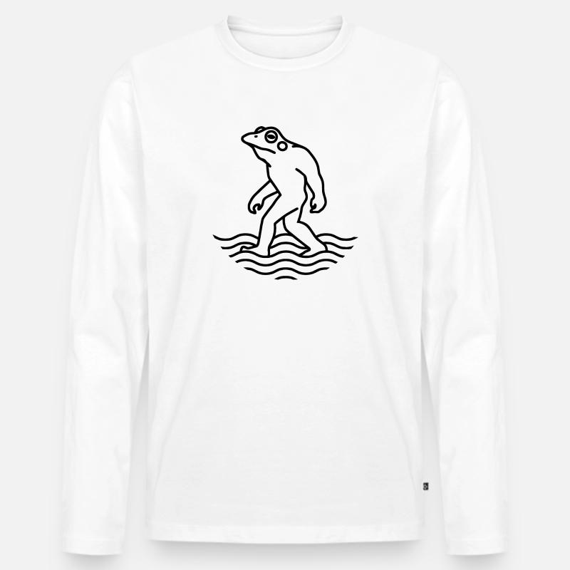 Frosch - Männer Premium Bio Langarmshirt - Weiß