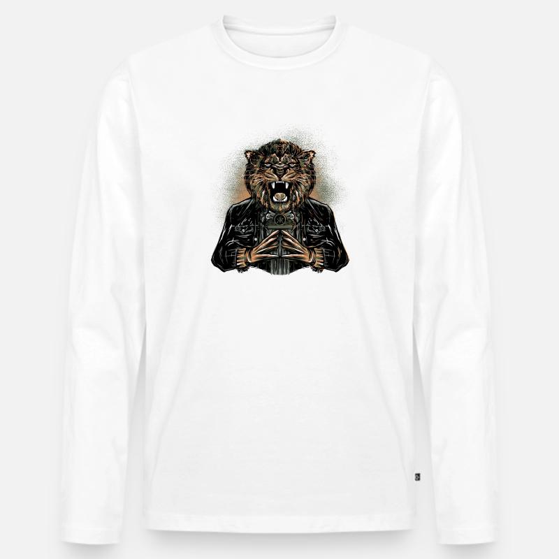 lion claws - Männer Premium Bio Langarmshirt - Weiß