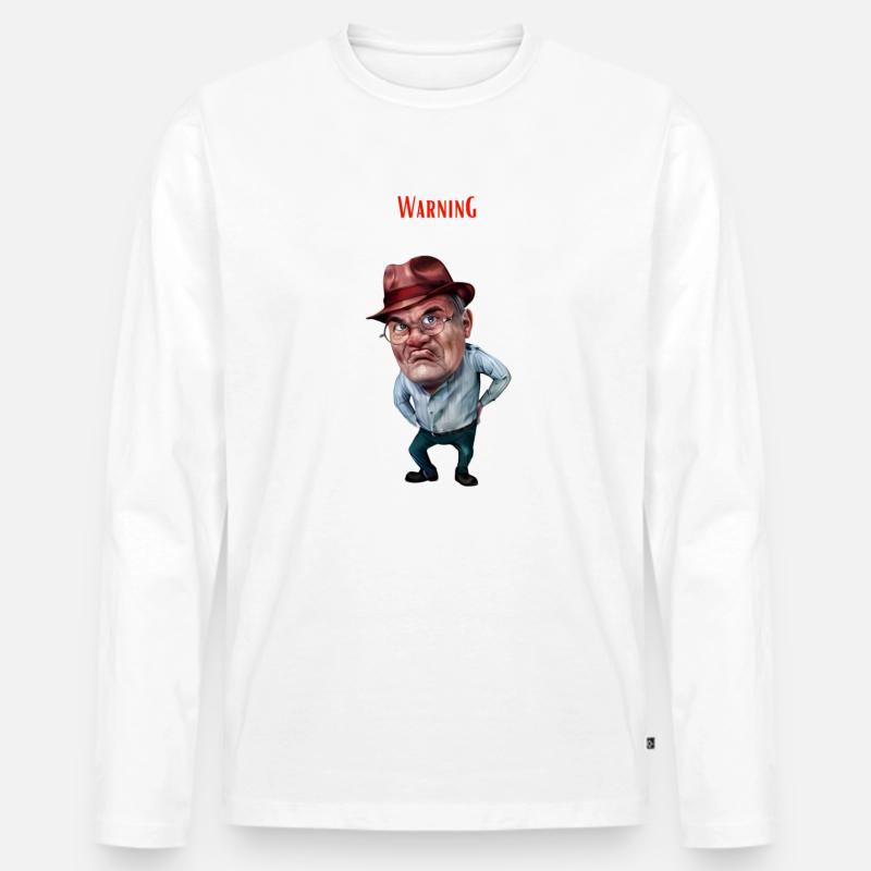 Warning Grumpy Old Man - Männer Premium Bio Langarmshirt - undefined