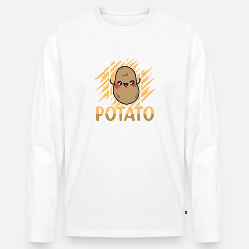 Cute Smiling Potato - Männer Premium Bio Langarmshirt - undefined