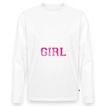 Hoop Like A Girl For A Basketball Player - Men's Premium Organic Long Sleeve Shirt - white - Front - Nico (187cm)
