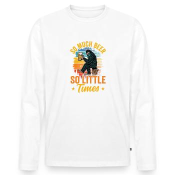 So Much Beer So Little Time - Männer Premium Bio Langarmshirt - Weiß - Vorne - Nico (187cm)