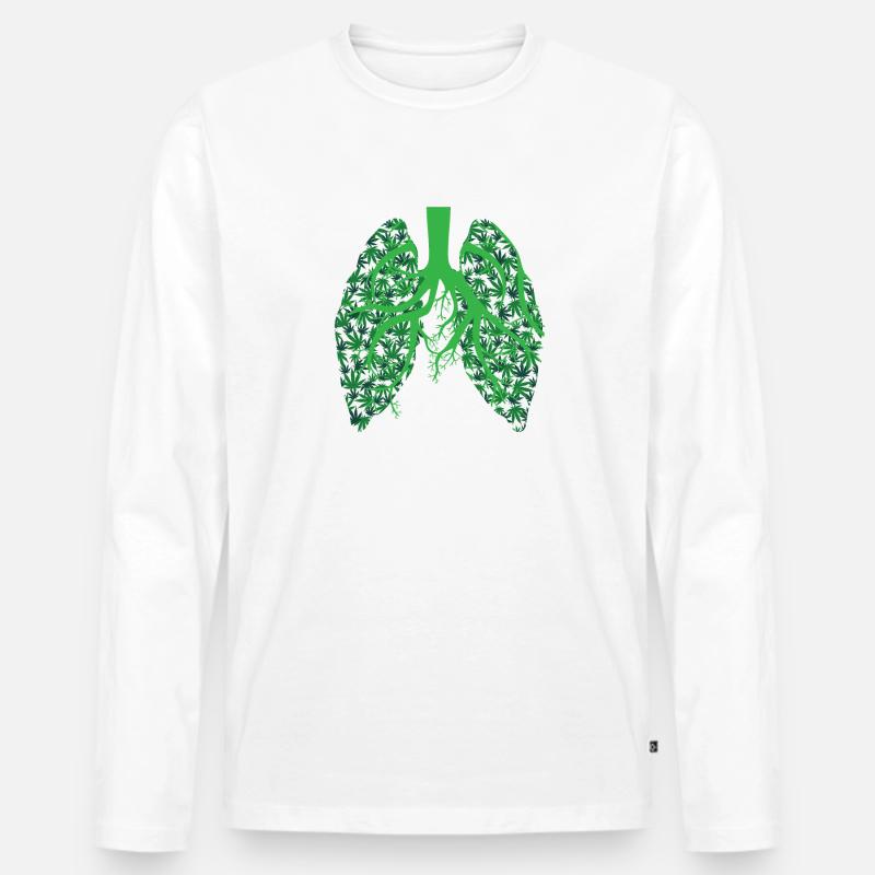 Cannabis Lungs - Männer Premium Bio Langarmshirt - undefined