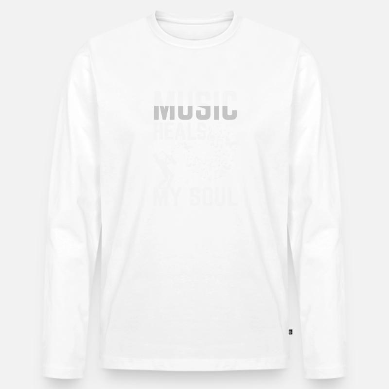 Music Notes Heals - Männer Premium Bio Langarmshirt - undefined