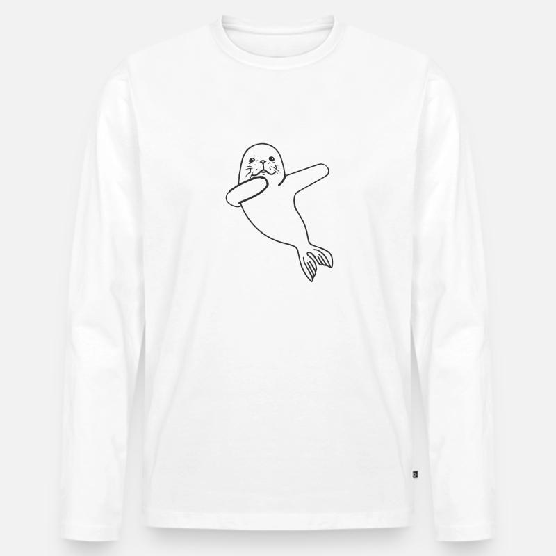 Cute Dabbing Seal - Männer Premium Bio Langarmshirt - undefined
