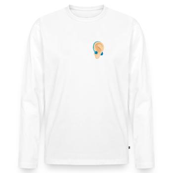 I Put On My Hearing Aid For This Deaf Awareness - Männer Premium Bio Langarmshirt - Weiß - Vorne - Nico (187cm)