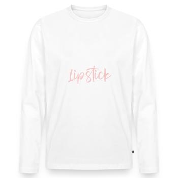Ask Me About My Lipstick Makeup Artist - Männer Premium Bio Langarmshirt - Weiß - Vorne - Nico (187cm)