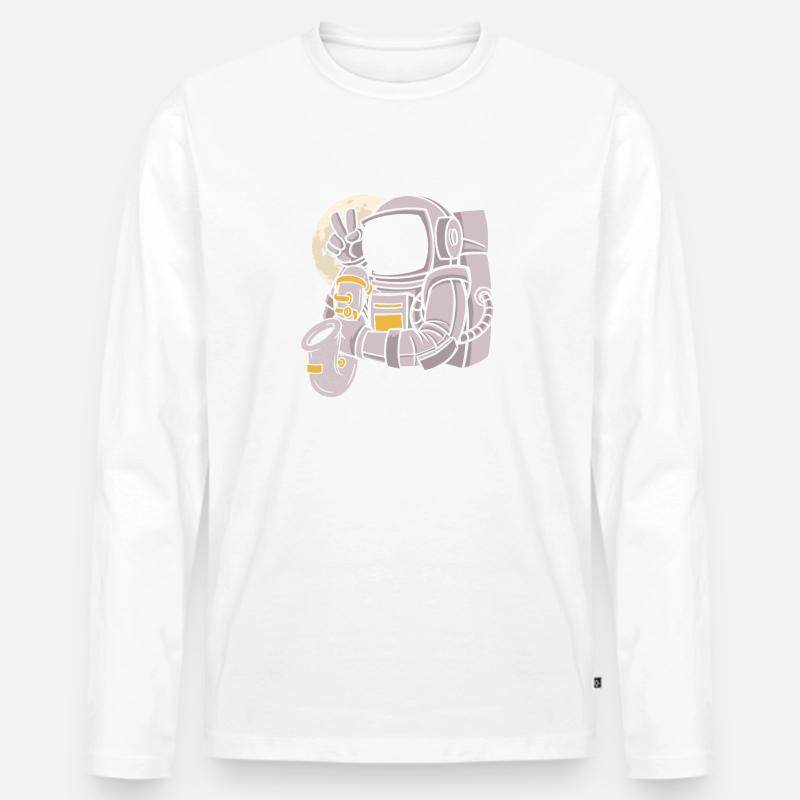 Astronomer Playing Saxophone - Männer Premium Bio Langarmshirt - undefined