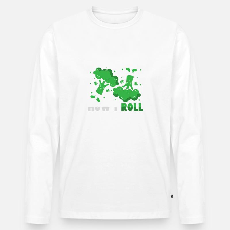 Funny How I Roll Broccoli - Männer Premium Bio Langarmshirt - undefined