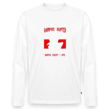 Chasseur de vampires juste votre chasseur moyen sauf I B - T-shirt manches longues Premium bio Homme - blanc - Devant - Nico (187cm)