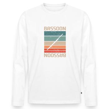 Retro Vintage Classic Bassoon Player Instrument - Männer Premium Bio Langarmshirt - Weiß - Vorne - Nico (187cm)