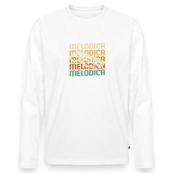 Retro Vintage Classic Melodica Player Instrument - T-shirt manches longues Premium bio Homme - blanc - Devant - Nico (187cm)