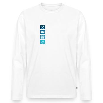 Eat Sleep Coin Collecting Repeat Collector - Männer Premium Bio Langarmshirt - Weiß - Vorne - Nico (187cm)