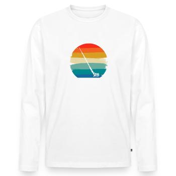 Retro Vintage Classic pour un joueur de cor des Alpes fait - T-shirt manches longues Premium bio Homme - blanc - Devant - Nico (187cm)