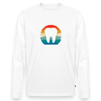 Retro Vintage Classic Dentist Dentistry - Men's Premium Organic Long Sleeve Shirt - white - Front - Nico (187cm)