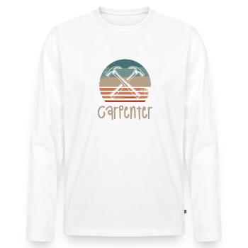 Retro Vintage Classic Carpenter Carpentry - Männer Premium Bio Langarmshirt - Weiß - Vorne - Nico (187cm)