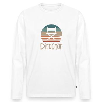 Retro Vintage Classic Director Filmmaking - Männer Premium Bio Langarmshirt - Weiß - Vorne - Nico (187cm)