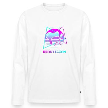 Rétro Vintage Classic Esthéticienne Cosmétologue - T-shirt manches longues Premium bio Homme - blanc - Devant - Nico (187cm)