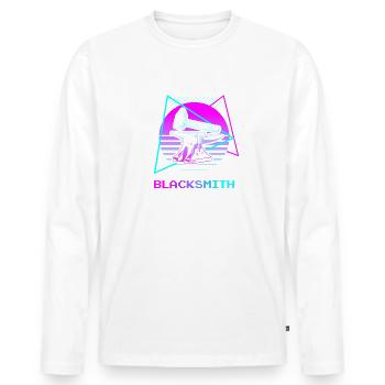 Retro Vintage Classic Blacksmith Blacksmithing - Männer Premium Bio Langarmshirt - Weiß - Vorne - Nico (187cm)