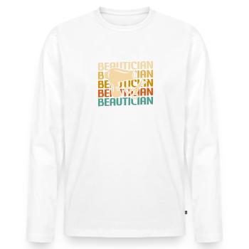 Rétro Vintage Classic Esthéticienne Cosmétologue - T-shirt manches longues Premium bio Homme - blanc - Devant - Nico (187cm)
