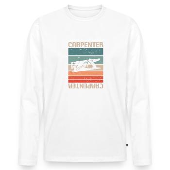Retro Vintage Classic Carpenter Carpentry - Männer Premium Bio Langarmshirt - Weiß - Vorne - Nico (187cm)