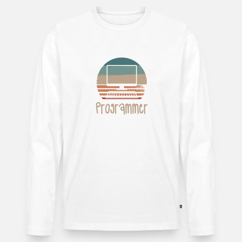 Retro Vintage Programmer Computer Programming - Männer Premium Bio Langarmshirt - undefined