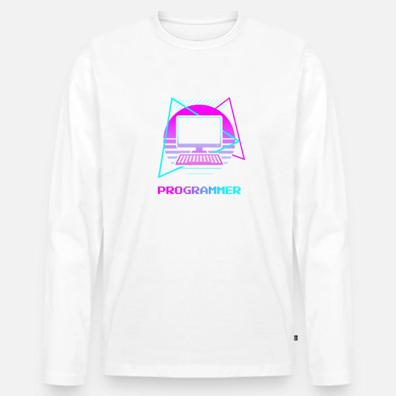 Retro Programmer Computer Programming Männer Premium Bio Langarmshirt