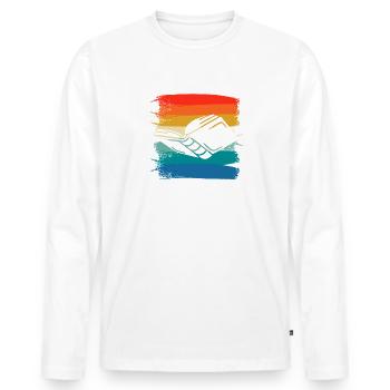 Retro Vintage Novelist Novel Author - Men's Premium Organic Long Sleeve Shirt - white - Front - Nico (187cm)