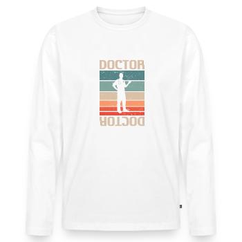 Retro Vintage Classic Doctor Medical - Männer Premium Bio Langarmshirt - Weiß - Vorne - Nico (187cm)