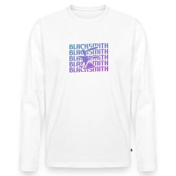 Retro Vintage Classic Blacksmith Blacksmithing - Männer Premium Bio Langarmshirt - Weiß - Vorne - Nico (187cm)