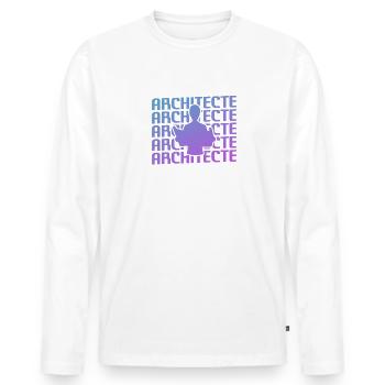 Retro Architecte Architecture Architectural - Männer Premium Bio Langarmshirt - Weiß - Vorne - Nico (187cm)