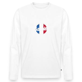 Barbier L'Homme Le Mythe La Légende Coiffure - Männer Premium Bio Langarmshirt - Weiß - Vorne - Nico (187cm)
