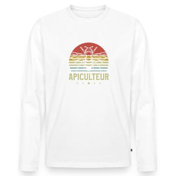 Drapeau Français Apiculture Apiculteur - Männer Premium Bio Langarmshirt - Weiß - Vorne - Nico (187cm)