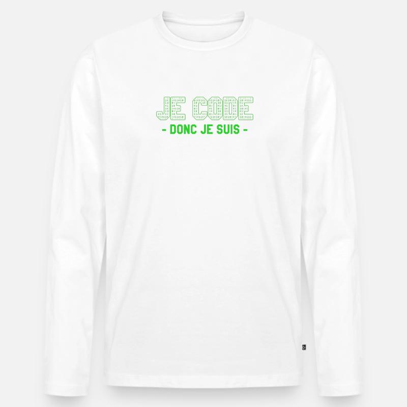 Je Code Donc Je Suis Programmeur Programmation Männer Premium Bio Langarmshirt