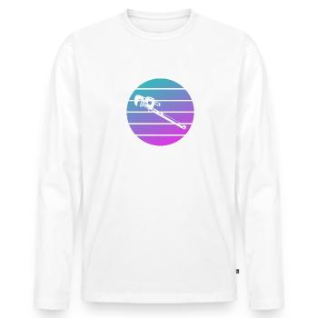 Retro Plombier Plomberie - T-shirt manches longues Premium bio Homme - blanc - Devant - Nico (187cm)