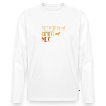 Pet Puppy Coyote Me Hunter Coyotes Hunting - T-shirt manches longues Premium bio Homme - blanc - Devant - Nico (187cm)
