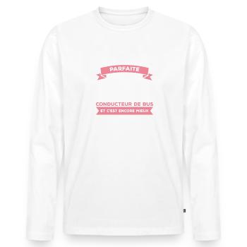 Je Ne Suis Pas Parfaite Mais Je Suis Conducteur De - T-shirt manches longues Premium bio Homme - blanc - Devant - Nico (187cm)