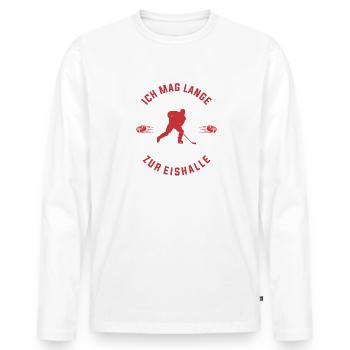 Ich Mag Romantische Spaziergänge Zur Eishalle - Männer Premium Bio Langarmshirt - Weiß - Vorne - Nico (187cm)