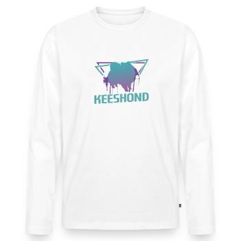 Retro Keeshond Dog Lover - Men's Premium Organic Long Sleeve Shirt - white - Front - Nico (187cm)
