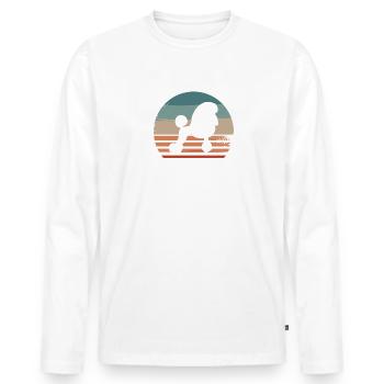 Caniche rétro vintage Caniches Amoureux des chiens - T-shirt manches longues Premium bio Homme - blanc - Devant - Nico (187cm)