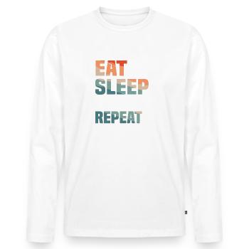 Manger Sommeil Cardiologie Répéter Cardiologue Coeur - T-shirt manches longues Premium bio Homme - blanc - Devant - Nico (187cm)