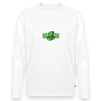 Ich bin kein Kobold Ich bin nur kurz St. Patrick's - Männer Premium Bio Langarmshirt - Weiß - Vorne - Nico (187cm)