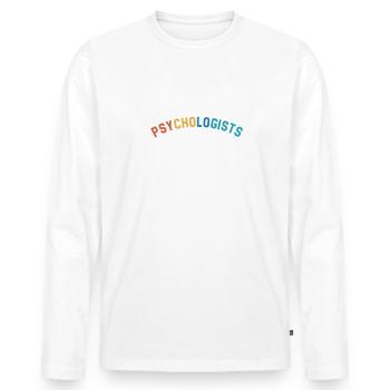 Les psychologues scolaires me montrent le psychologue des données - T-shirt manches longues Premium bio Homme - blanc - Devant - Nico (187cm)