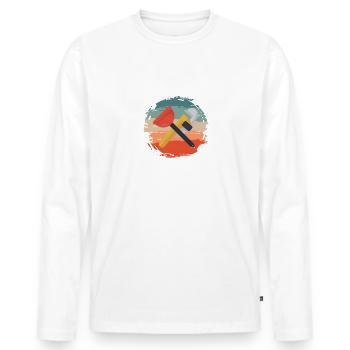Plombier Papa Plomberie Plombiers - T-shirt manches longues Premium bio Homme - blanc - Devant - Nico (187cm)