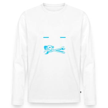 Je juge silencieusement votre plombier de plomberie - T-shirt manches longues Premium bio Homme - blanc - Devant - Nico (187cm)
