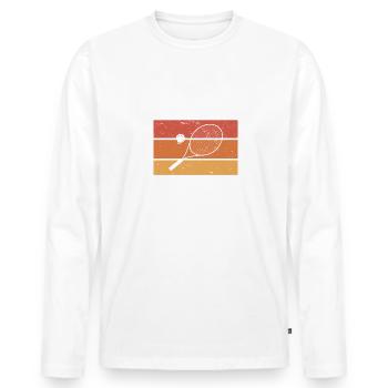 Je Suis Un Mec Simple J'aime Le Tennis Et L'Apéro - T-shirt manches longues Premium bio Homme - blanc - Devant - Nico (187cm)