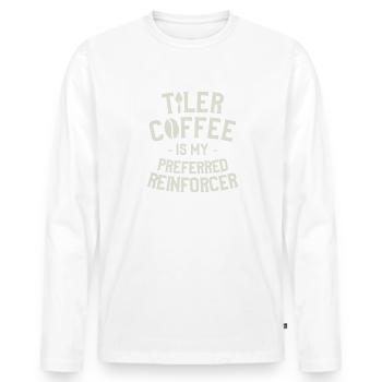Le café carrelage est mon carrelage de renforçateur préféré - T-shirt manches longues Premium bio Homme - blanc - Devant - Nico (187cm)