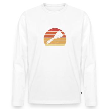 Unterschätzen Sie niemals die Kraft einer Trockenbauwand - Männer Premium Bio Langarmshirt - Weiß - Vorne - Nico (187cm)