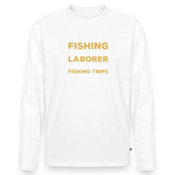 Angeln ist mein Job Als Arbeiter zu arbeiten, ist das, was ich - Männer Premium Bio Langarmshirt - Weiß - Vorne - Nico (187cm)